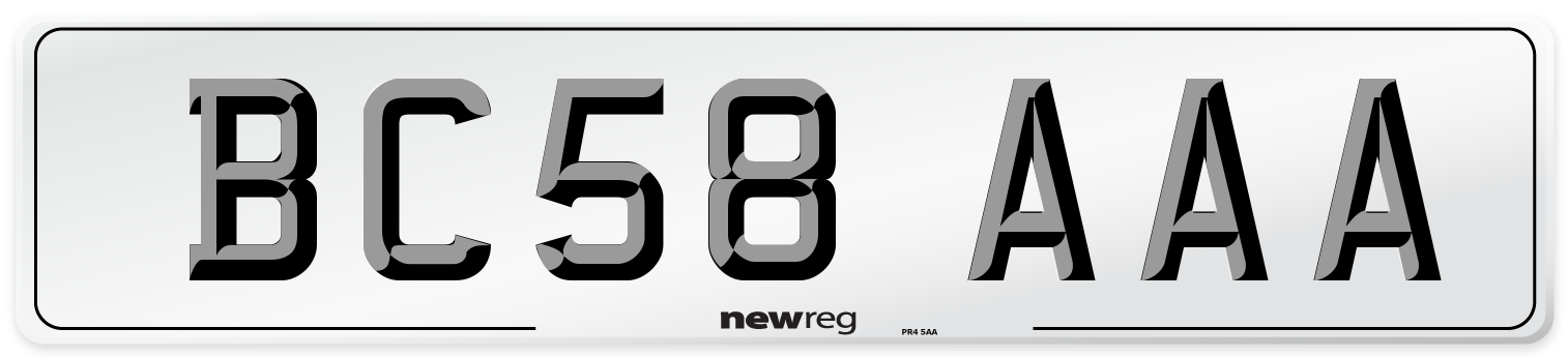 BC58 AAA Number Plate from New Reg